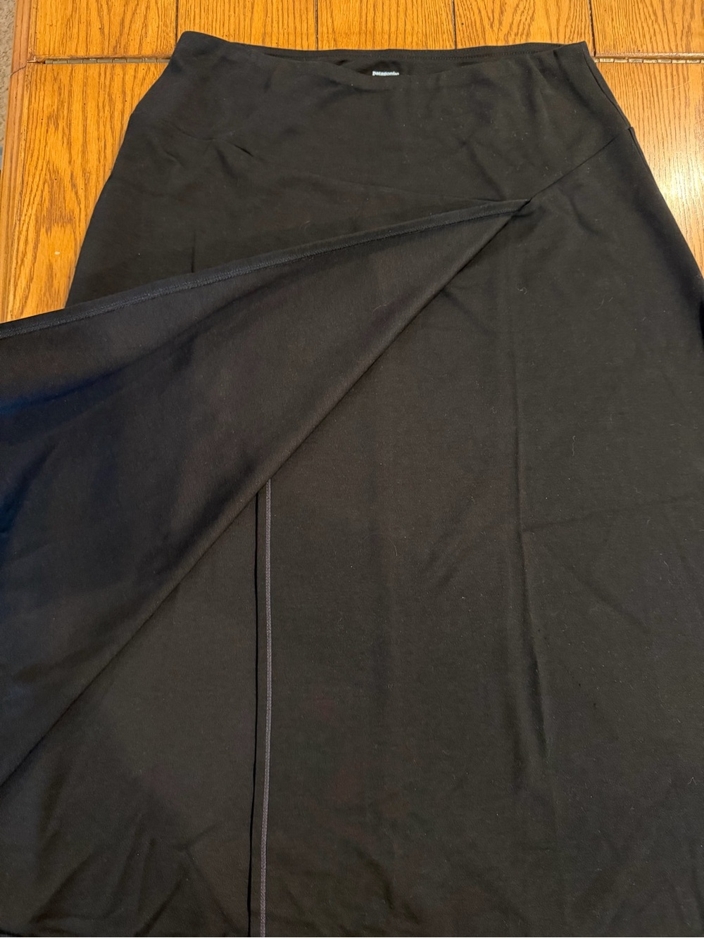 Patagonia black wrap maxi skirt, size medium, organic cotton blend